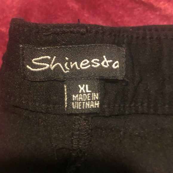 Shinestar Black Front Lace Up Skinny Jeggings Pant - Picture 2 of 5